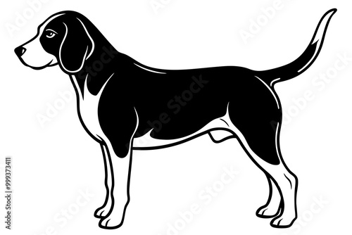 
Beagle dog, Beagle dog silhouette, Beagle hound dog vector
