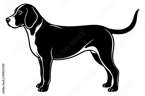
Beagle dog, Beagle dog silhouette, Beagle hound dog vector
