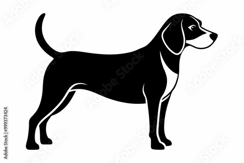 
Beagle dog, Beagle dog silhouette, Beagle hound dog vector
