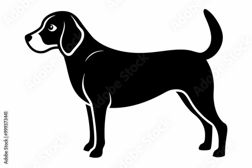 
Beagle dog, Beagle dog silhouette, Beagle hound dog vector
