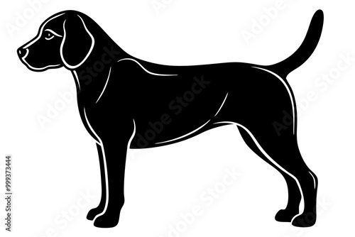 
Beagle dog, Beagle dog silhouette, Beagle hound dog vector
