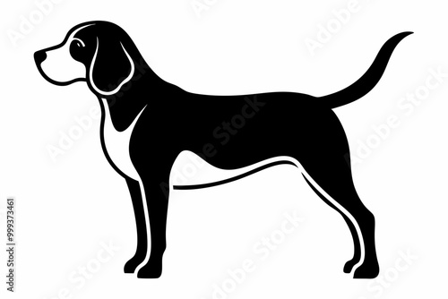 
Beagle dog, Beagle dog silhouette, Beagle hound dog vector

