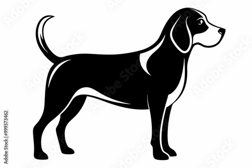 
Beagle dog, Beagle dog silhouette, Beagle hound dog vector
