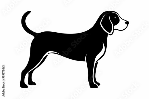 
Beagle dog, Beagle dog silhouette, Beagle hound dog vector
