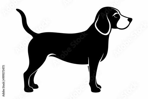 
Beagle dog, Beagle dog silhouette, Beagle hound dog vector
