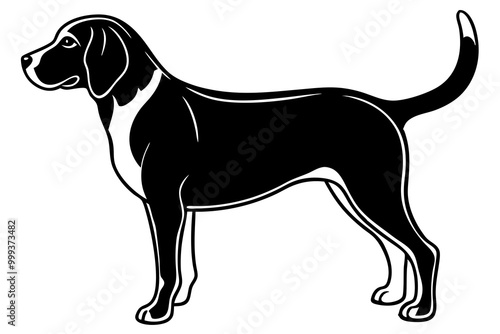 
Beagle dog, Beagle dog silhouette, Beagle hound dog vector
