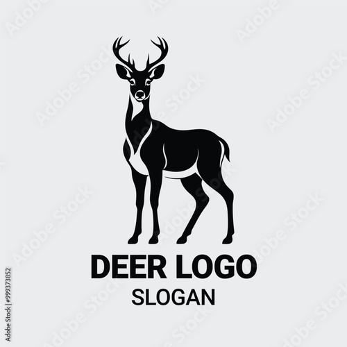 simple deer icon. deer animal flat icon. deer silhouette vector illustration