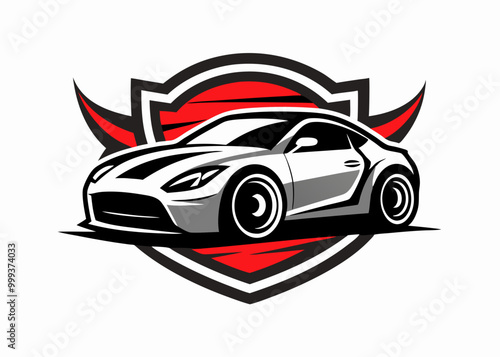 Illustration isolée de vecteur VOITURE LOGO