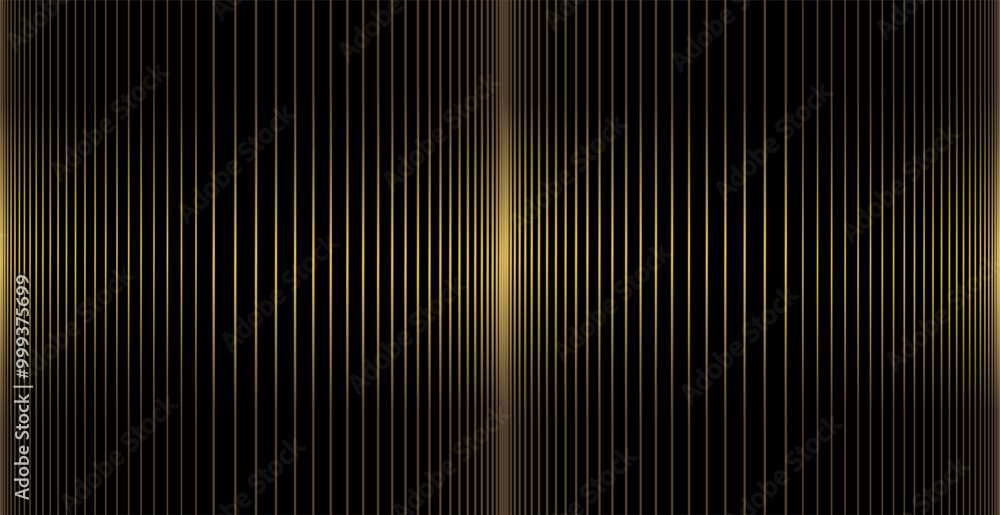 Obraz premium The composition of vertical lines with gold gradient colors arranged repeatedly gives the impression of being dashing and strong, an optical illusion, luxurious and expensive