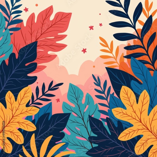 Vibrant, colorful leaf patterns perfect for autumn-themed designs, marketing materials, or backgrounds. Bring nature's beauty to your creative projects!