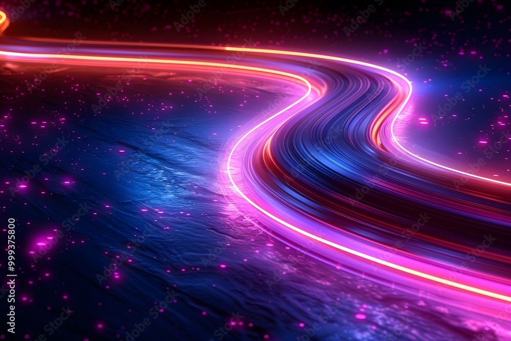 Fototapeta premium High-speed pink lights symbolize connection