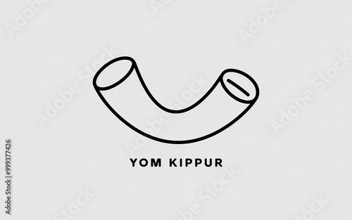 Simple Shofar Drawing for Yom Kippur Celebration photo