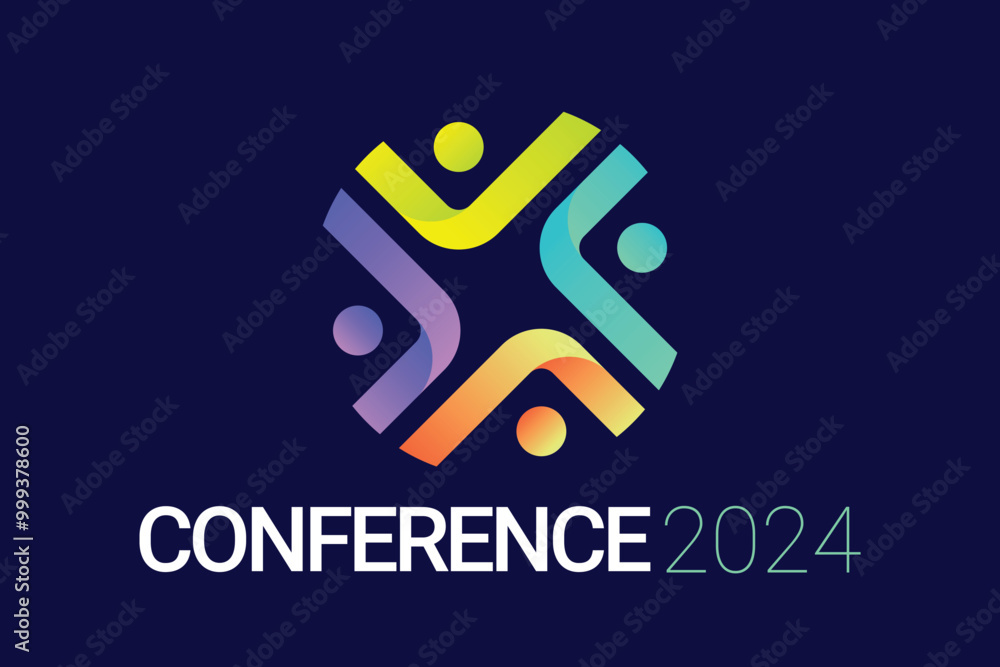 Modern Colorful Conference Logo Template. Youth Summit. International Meeting Modern Colorful Conference Logo Template. Youth Summit. International Meeting