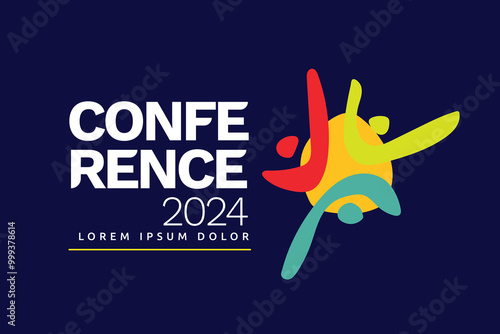 Modern Colorful Conference Logo Template. Youth Summit. International Meeting