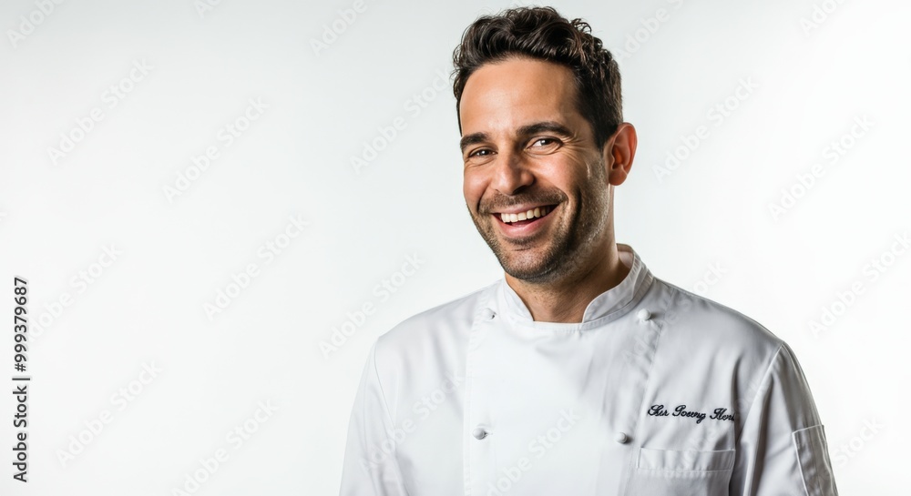 Chef in White Uniform with Bright Smile Chef in White Uniform with Bright Smile