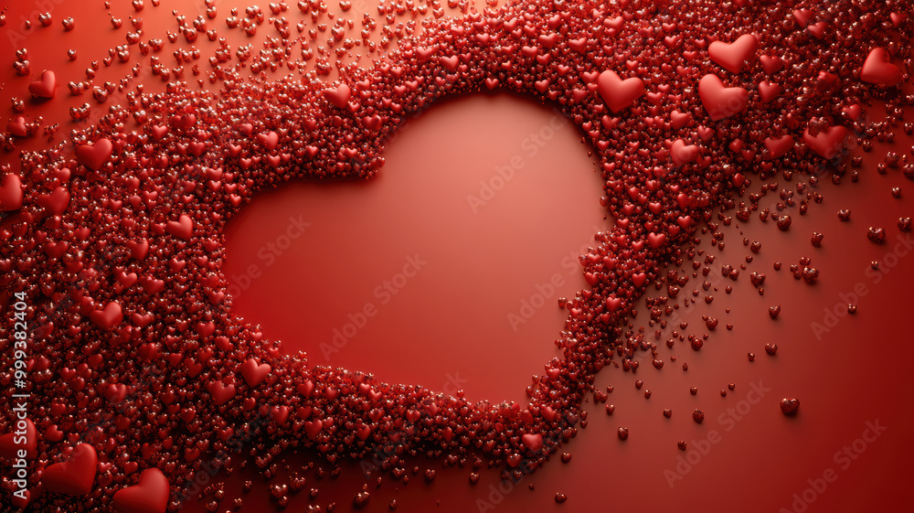 Flat design digital art with red hearts Flat design digital art with red hearts