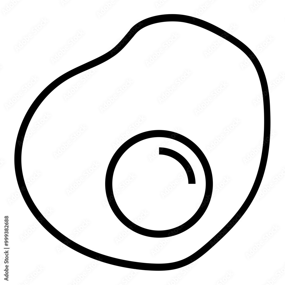Fried Egg Icon Outline Style. Simple Food Vector Illustration. Fried Egg Icon Outline Style. Simple Food Vector Illustration.