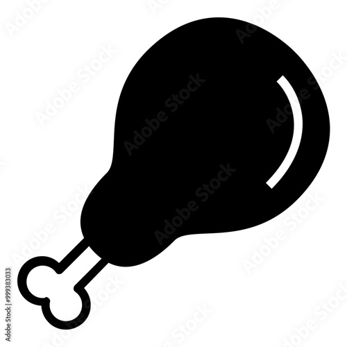 Drumstick Simple Solid Icon