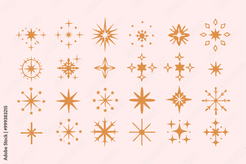 Stars sparkles black set symbols vector illustration Stars sparkles black set symbols vector illustration