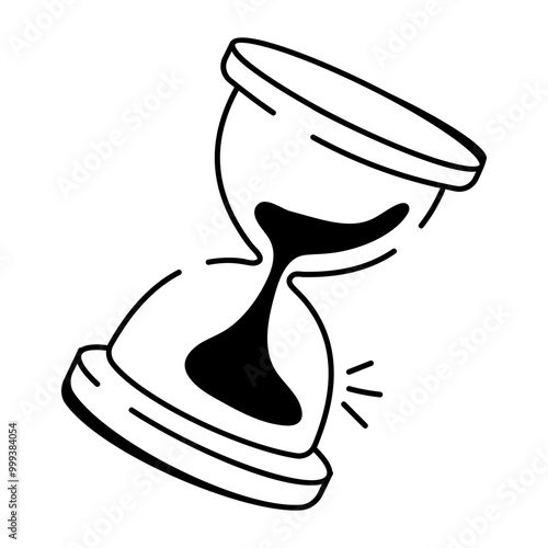 Hand drawn style icon of deadline 

