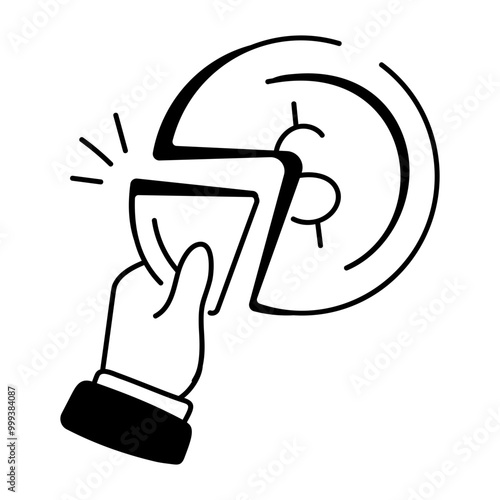 An icon of market share in doodle style 

