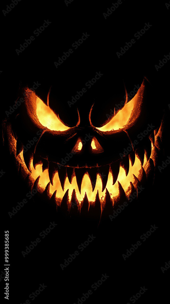 Evil Glowing Pumpkin Face Evil Glowing Pumpkin Face