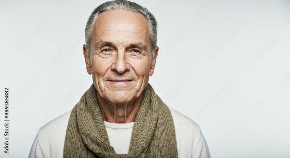 Portrait of a smiling senior man wearing a scarf Portrait of a smiling senior man wearing a scarf