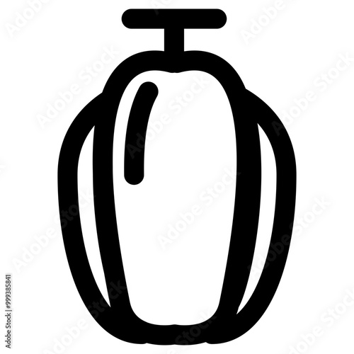 Pepper Icon Outline Style. Simple Fruit Vector Illustration.