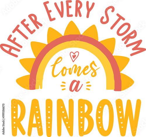 Colorful Rainbow with Happy Quote Lettering Typography | Inspirational Hand-Lettered Designs for Cards, Prints, Posters, Wall Art, and Home Decor | Bright and Uplifting Typography