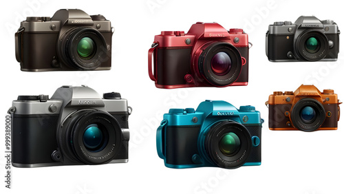 3D Digital Camera Set - Transparent PNG Background