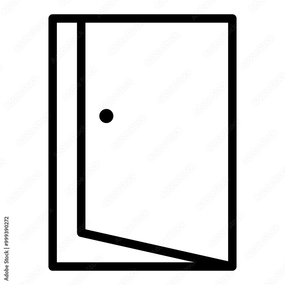 Door Open Icon. Simple Furniture Vector Illustration. Door Open Icon. Simple Furniture Vector Illustration.