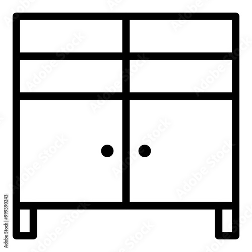 Table Shelf Icon. Simple Furniture Vector Illustration.