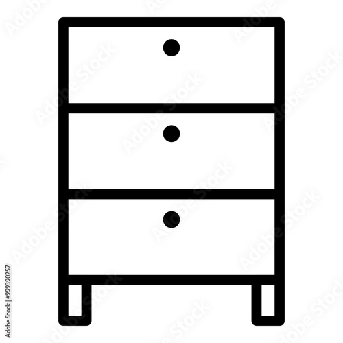 Drawer Icon. Simple Furniture Vector Illustration.