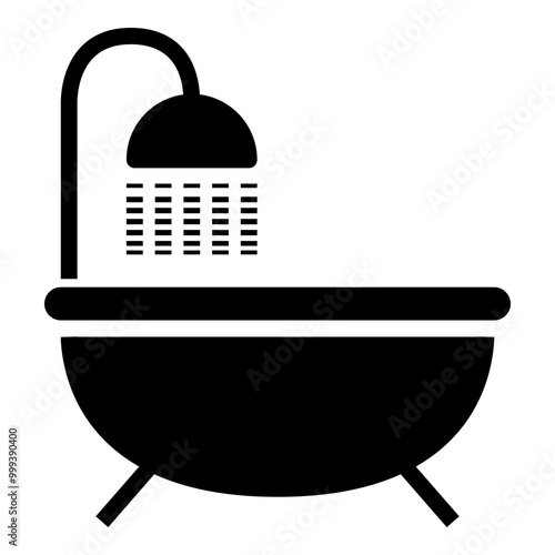 Bathtube Simple Solid Icon.