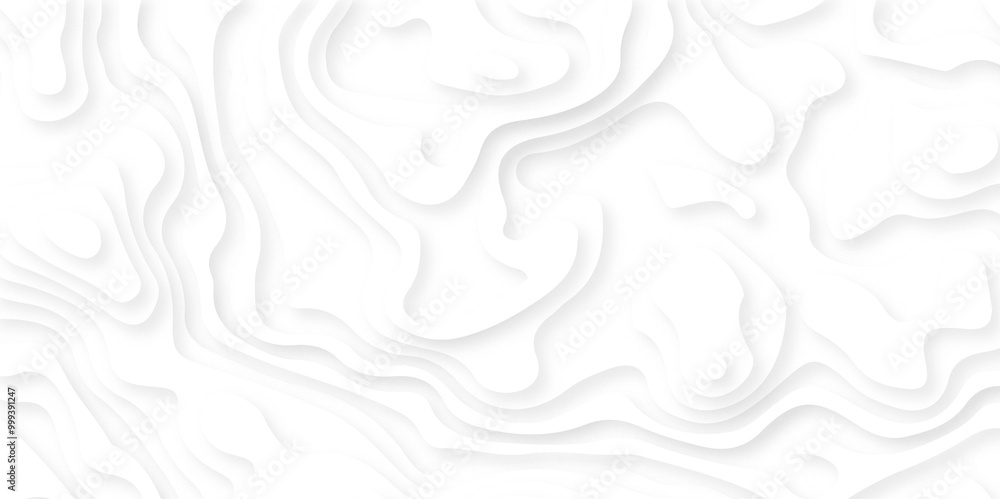 White paper cut decoration textured with wavy layers 3d topography relief background. 3d white papercut topography relief. Cover layout template. White paper cut decoration textured with wavy layers 3d topography relief background. 3d white papercut topography relief. Cover layout template.
