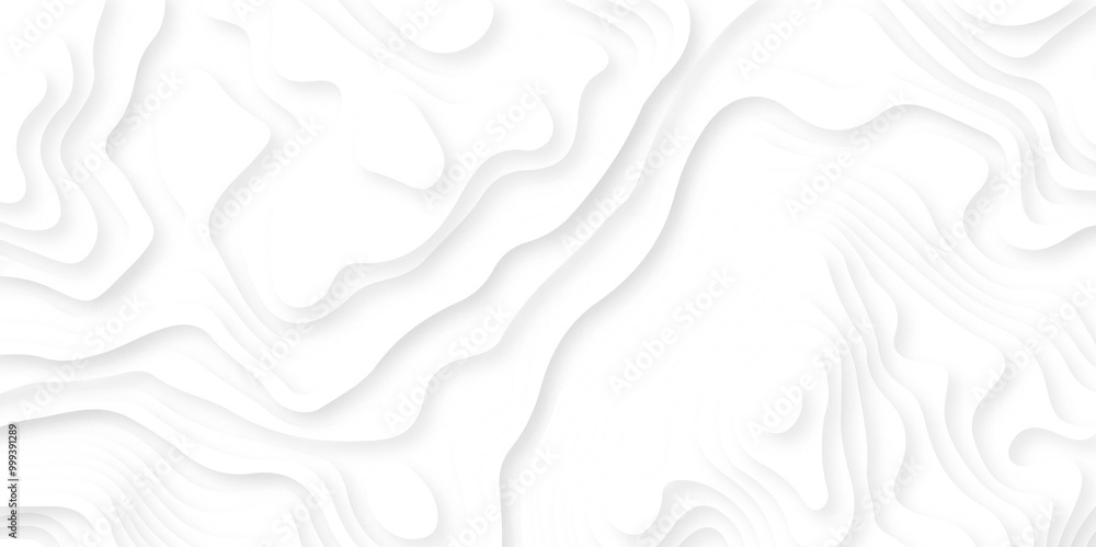 White paper cut decoration textured with wavy layers 3d topography relief background. Vector topographic illustration. White paper cut decoration textured with wavy layers 3d topography relief background. Vector topographic illustration.