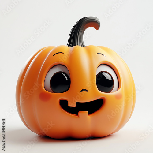 An illustration of a pretty and cute pumpkin Halloween concept.