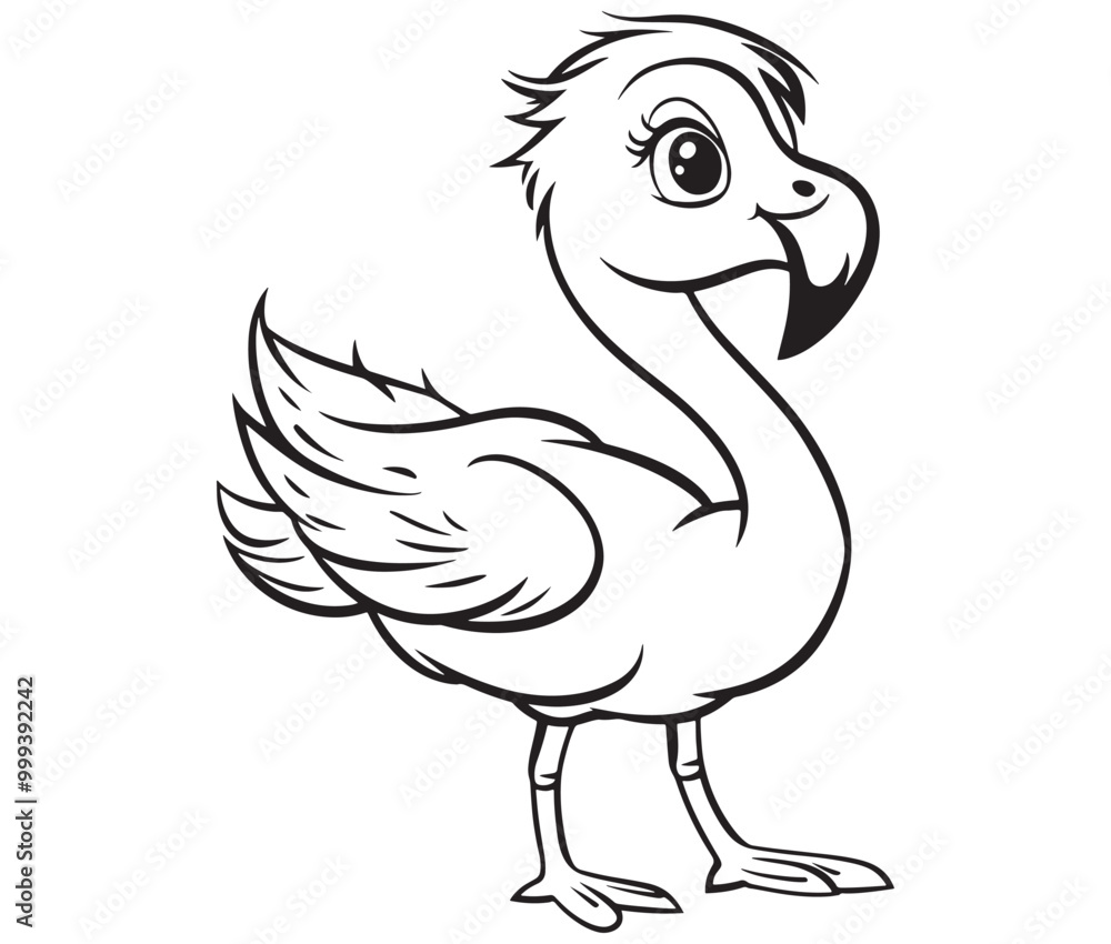 Fototapeta premium Illustration of a flamingo, Flamingo vector, Outline of a flamingo