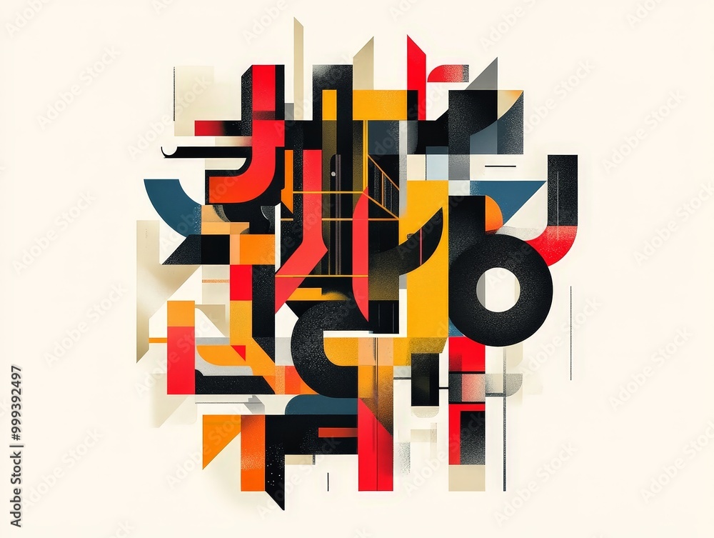 Obraz premium A typographic poster showcasing a mix of serif and sans-serif fonts, arranged in a dynamic and visually engaging composition.