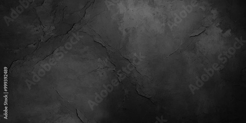 Dark grey textured concrete wall background. Grunge background texture image. Old abstract vintage black wallpaper.