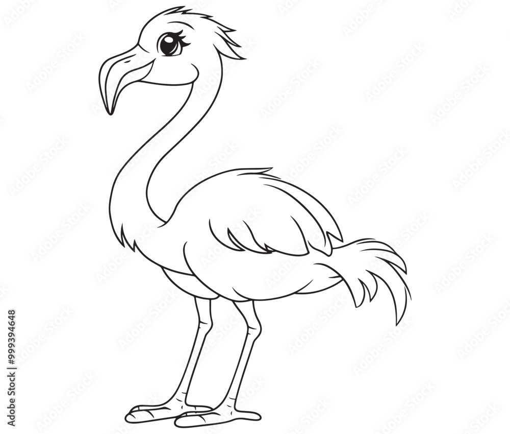 Illustration of a flamingo, Flamingo vector, Outline of a flamingo Illustration of a flamingo, Flamingo vector, Outline of a flamingo