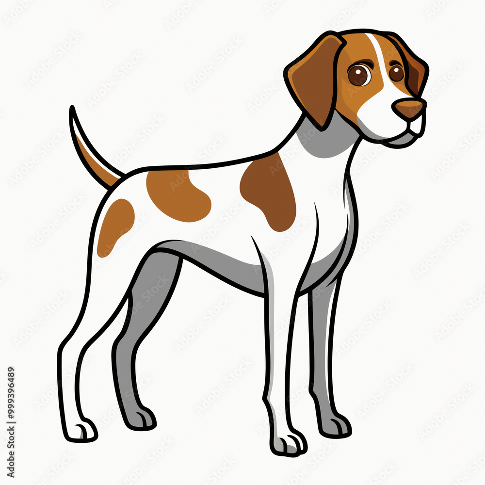 Cartoon Style Ariège Pointer Dog Vector – Perfect for Pet Care Ads, Posters, and Banners Cartoon Style Ariège Pointer Dog Vector – Perfect for Pet Care Ads, Posters, and Banners
