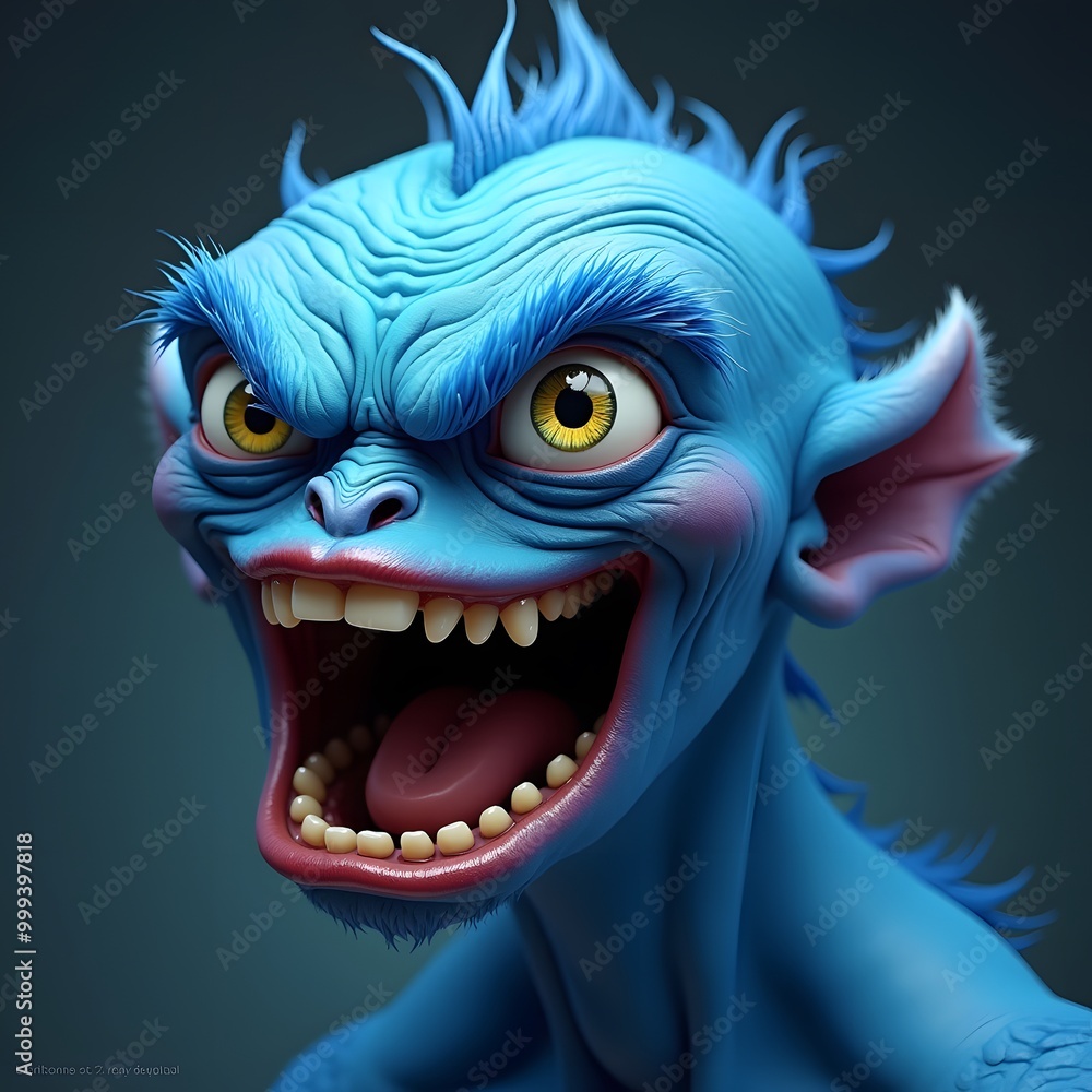 3D Rendered Blue Creature 3D Rendered Blue Creature