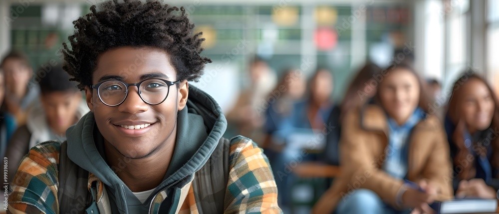 Teenage boy at school, study and education concept Teenage boy at school, study and education concept