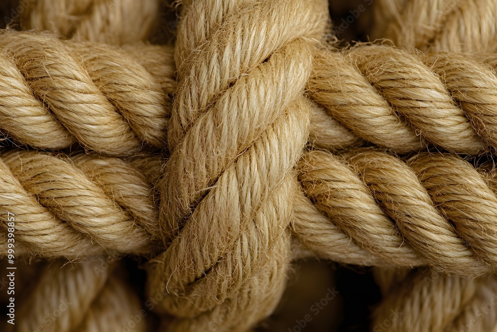 Close-Up of Nautical Rope with Detailed Fiber Texture Close-Up of Nautical Rope with Detailed Fiber Texture