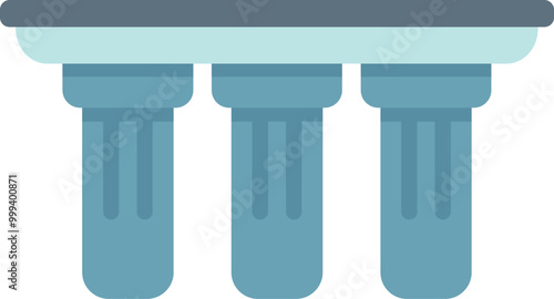 Water filter system purifying drinking water with a three stage filtration process ensuring clean water