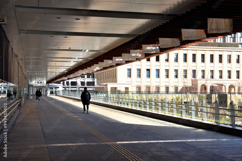 Naklejka premium 芝浦高層ビルのデッキ風景