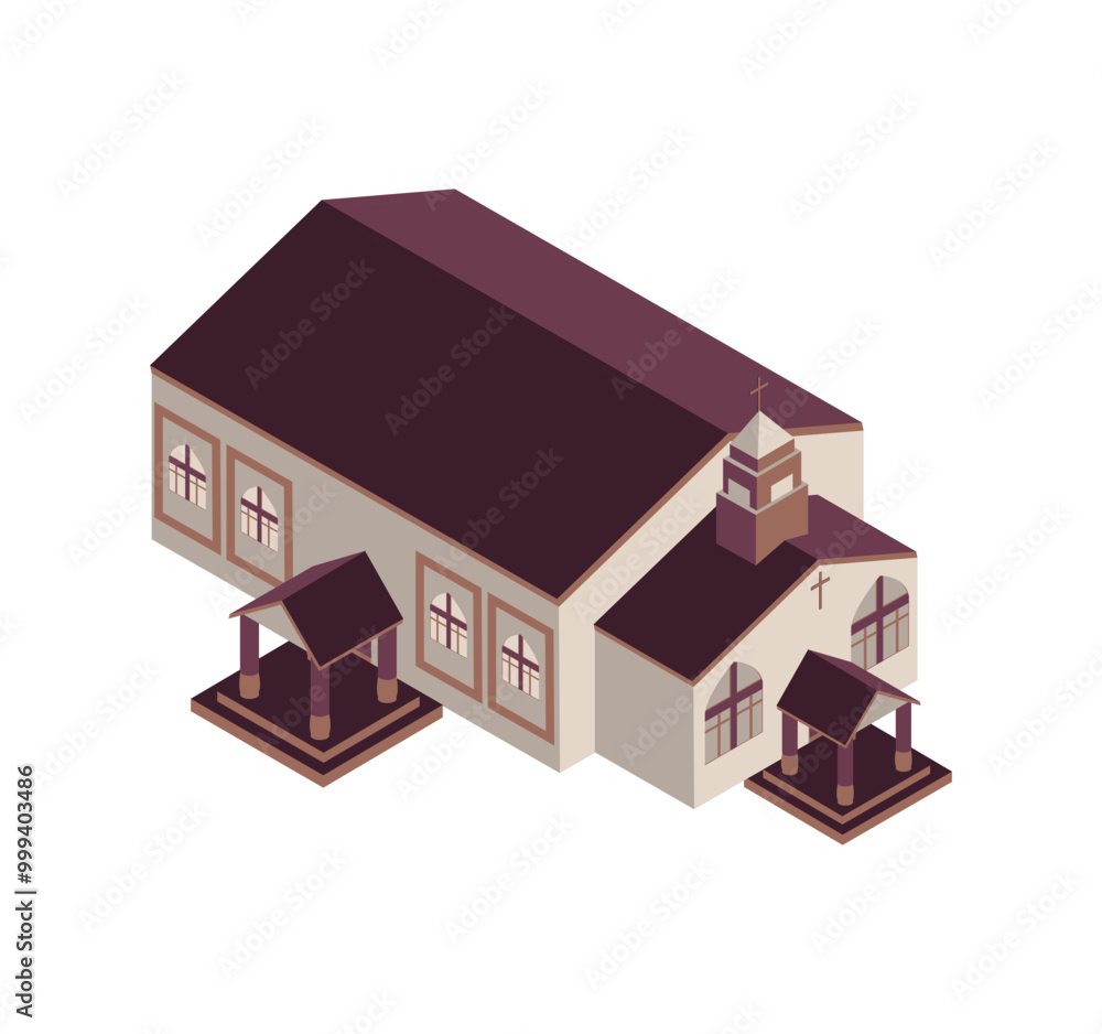 Vector Illustration of Isometric Church Illustration Vector Illustration of Isometric Church Illustration