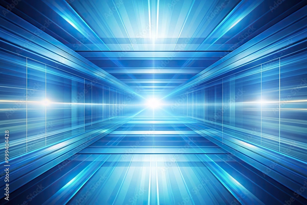 Abstract background featuring leading lines at light speed in shades of blue Abstract background featuring leading lines at light speed in shades of blue