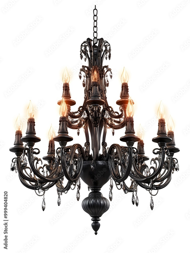 Haunted Chandelier with Flickering Candles Casting Ominous Shadows in Ethereal Lighting Haunted Chandelier with Flickering Candles Casting Ominous Shadows in Ethereal Lighting